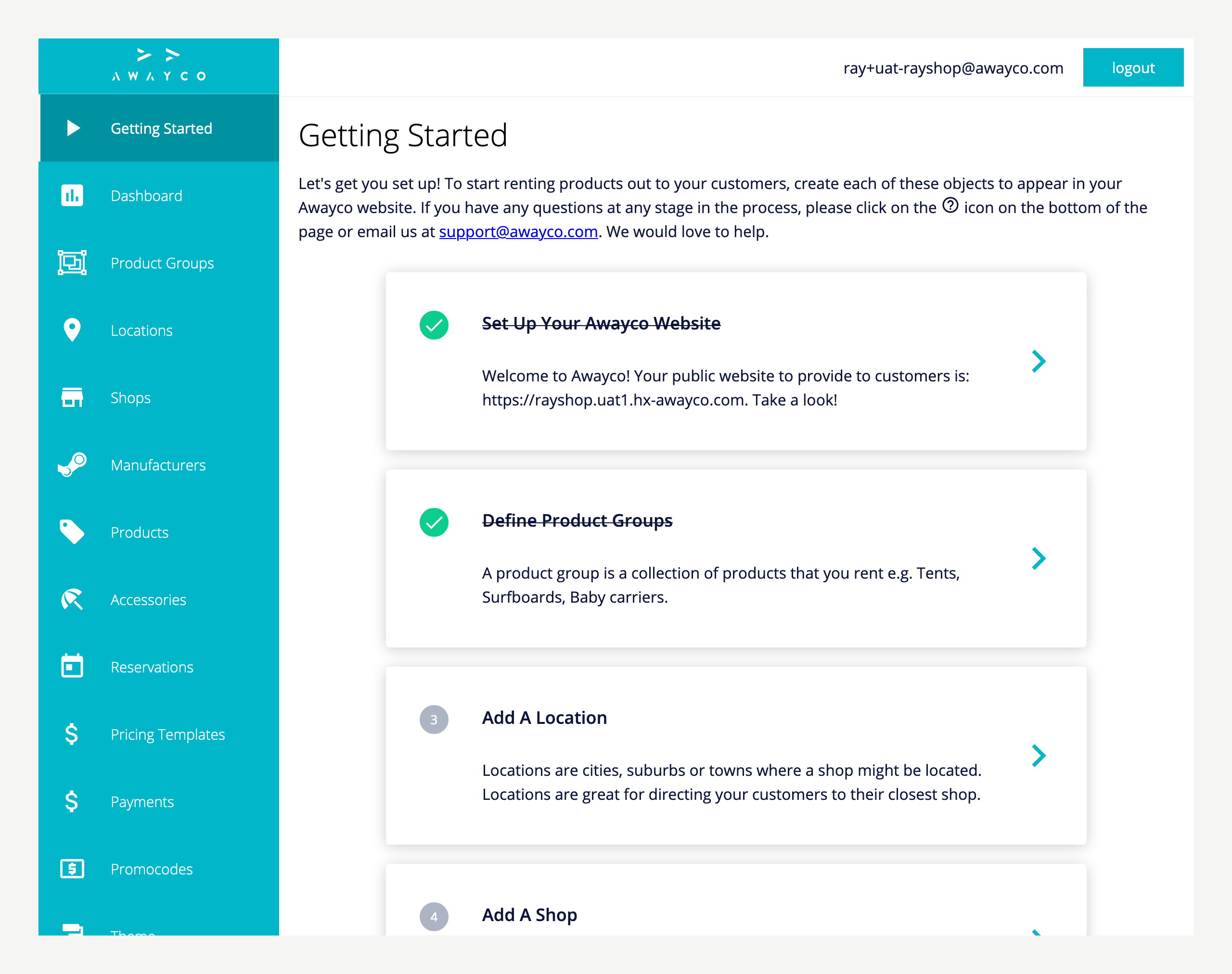 Step by step onboarding