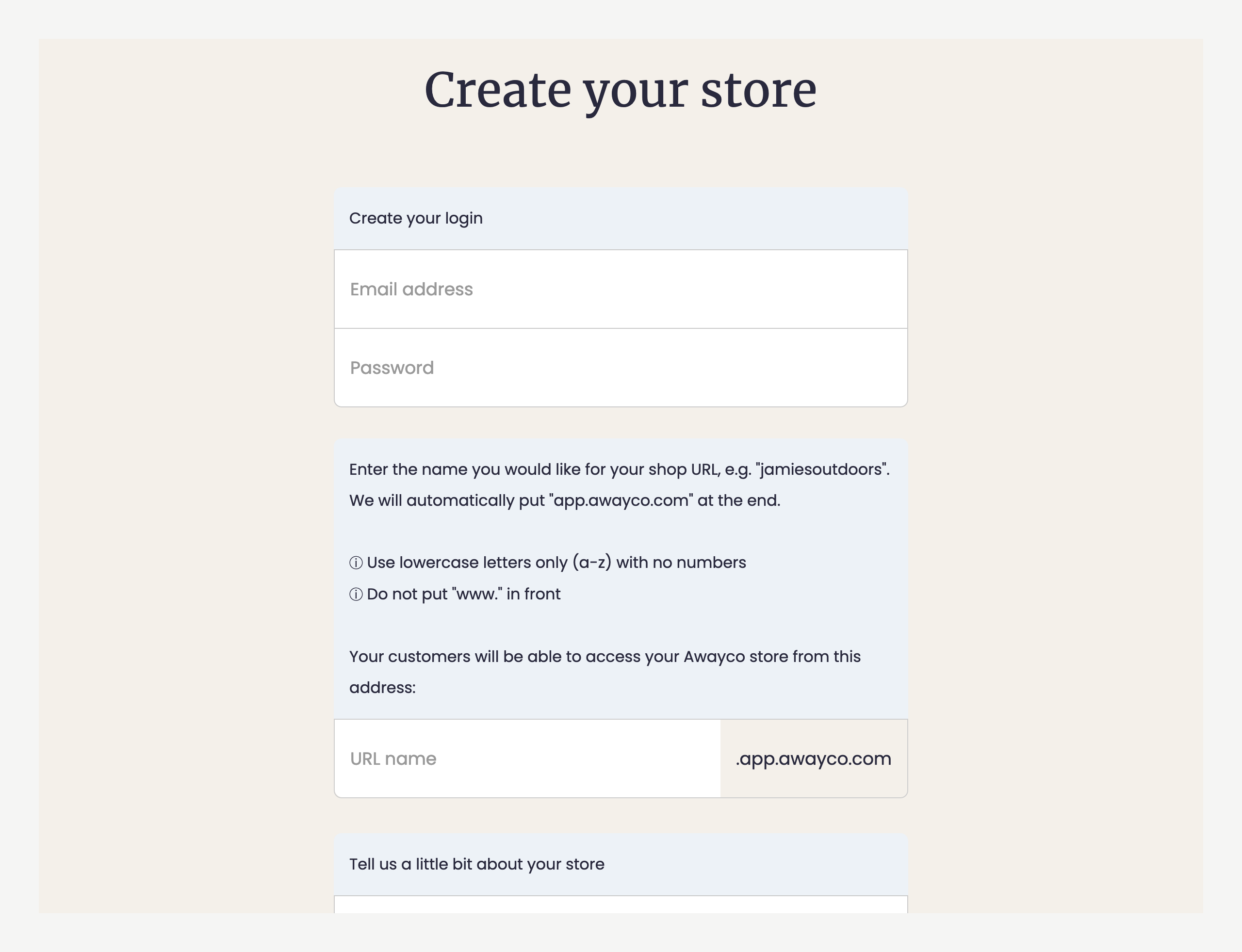 Signup form