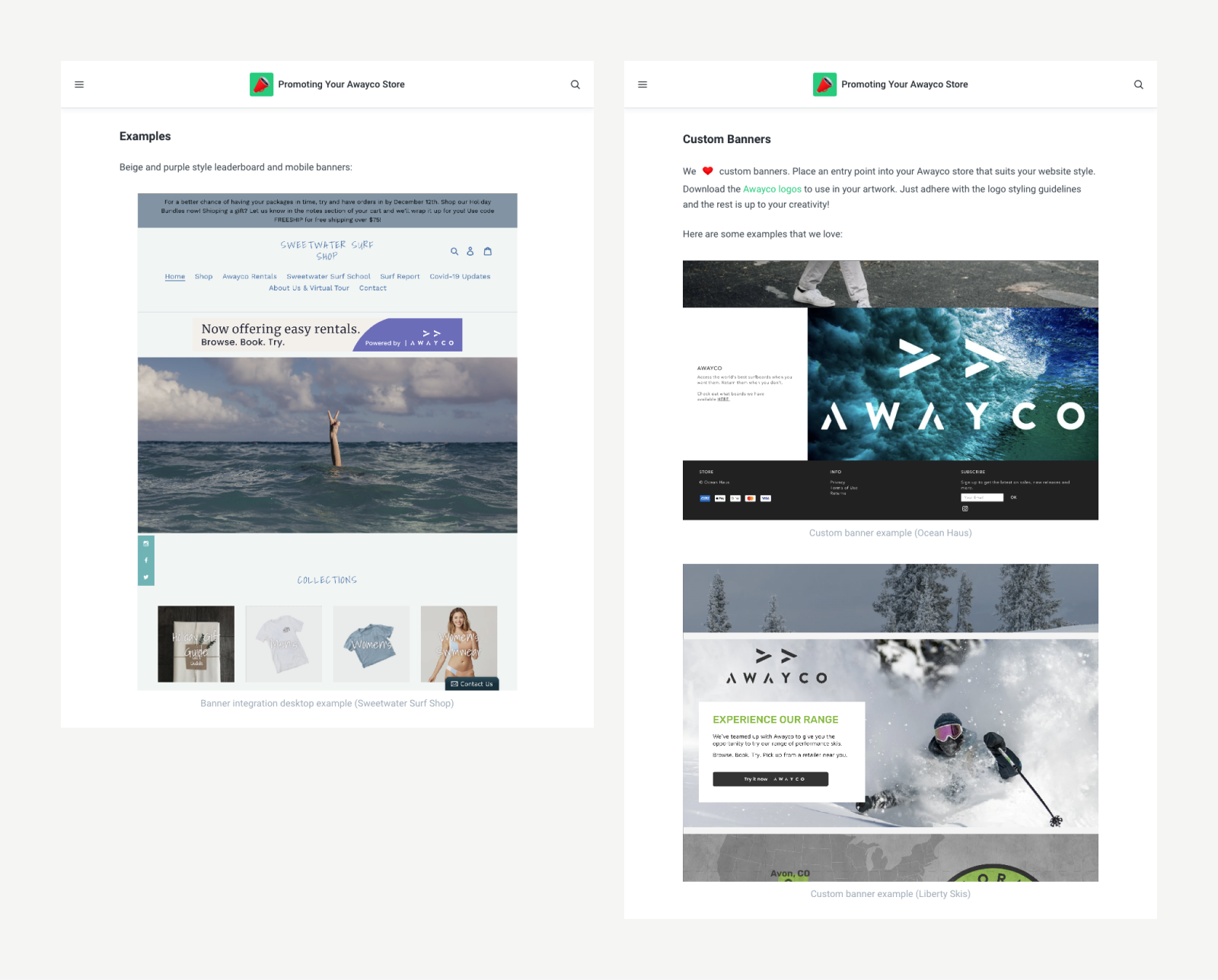 Banner examples